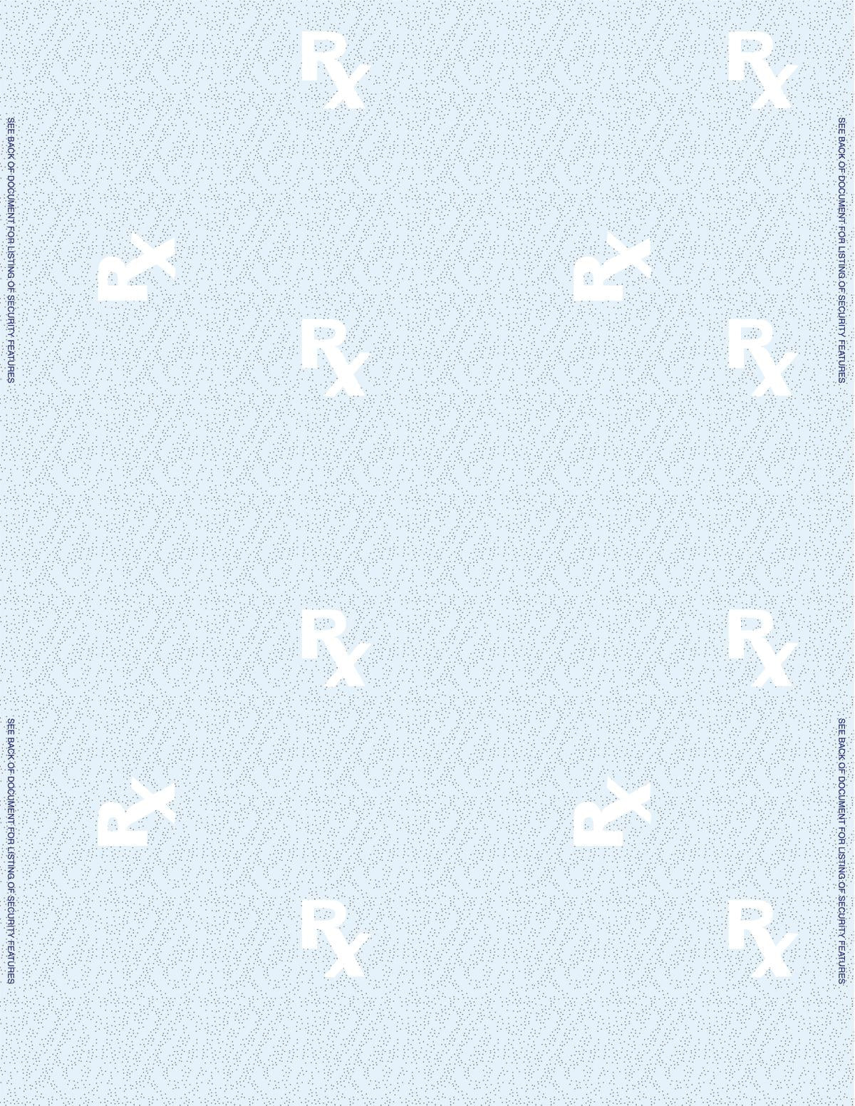 RX Prescription Paper Centurion Secure Full Sheet, 8-1/2 X 11 Inch