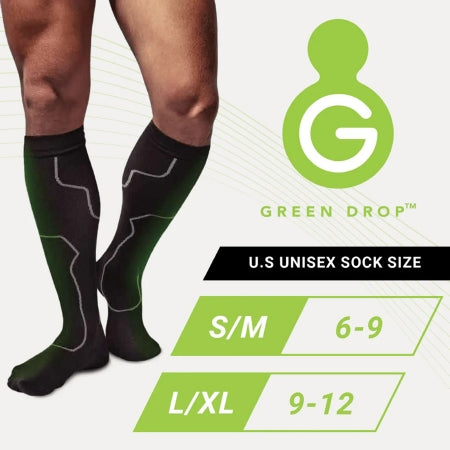 Compression Socks Green Drop Knee High