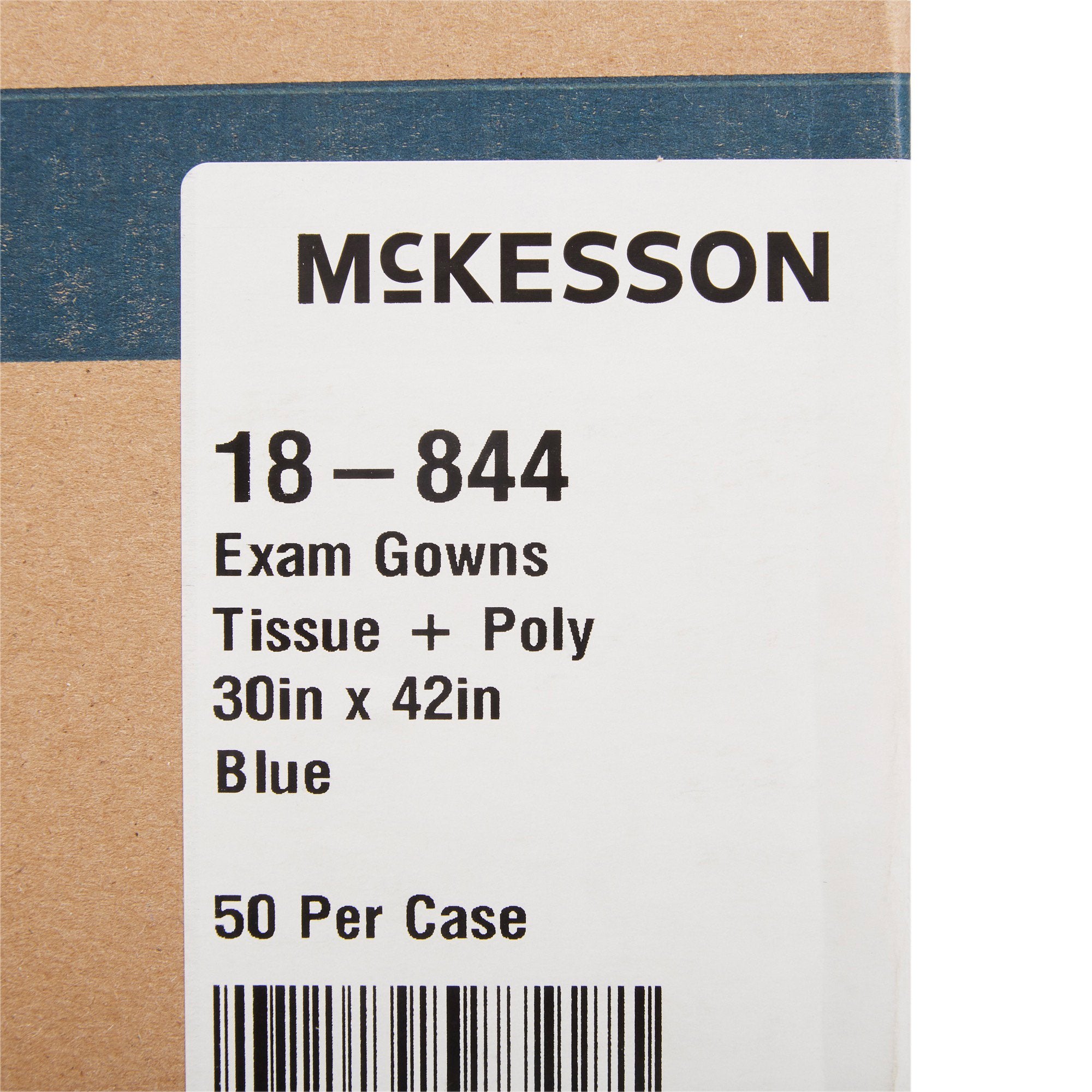Patient Exam Gown McKesson One Size Fits Most Blue Disposable