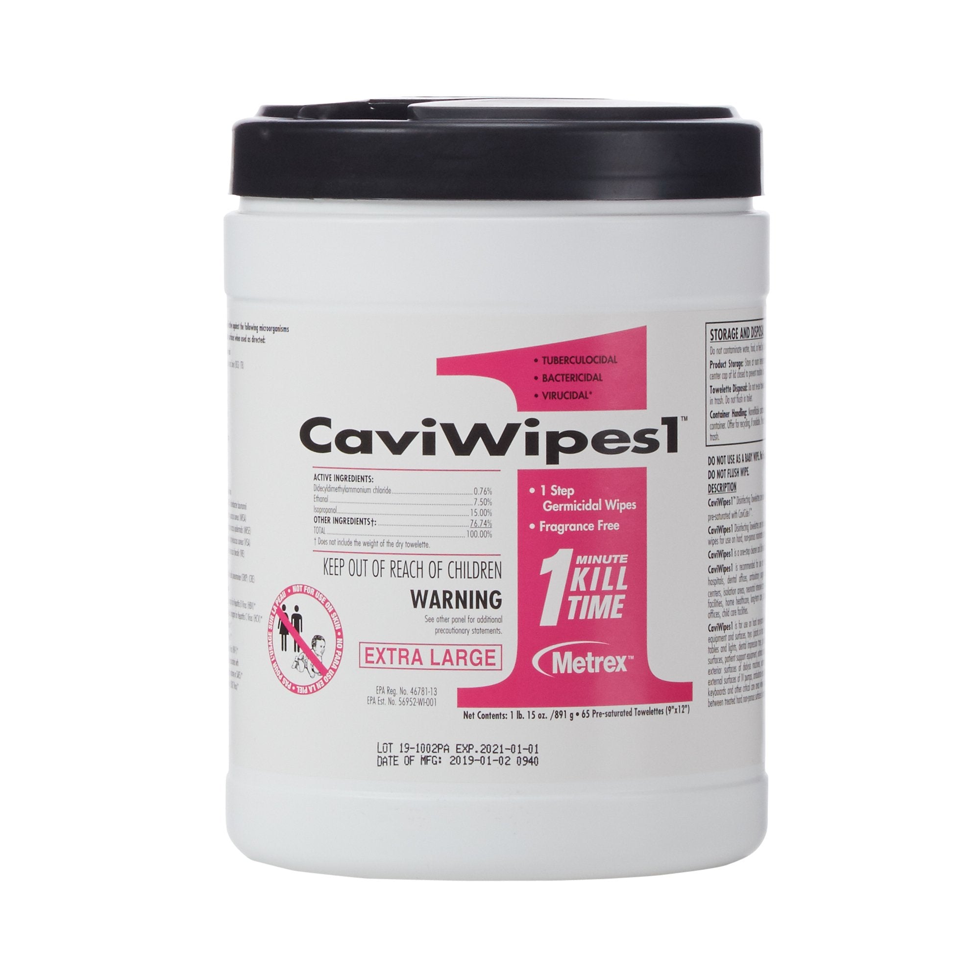 CaviWipes1™ Surface Disinfectant Premoistened Alcohol Based Manual Alcohol Scent NonSterile