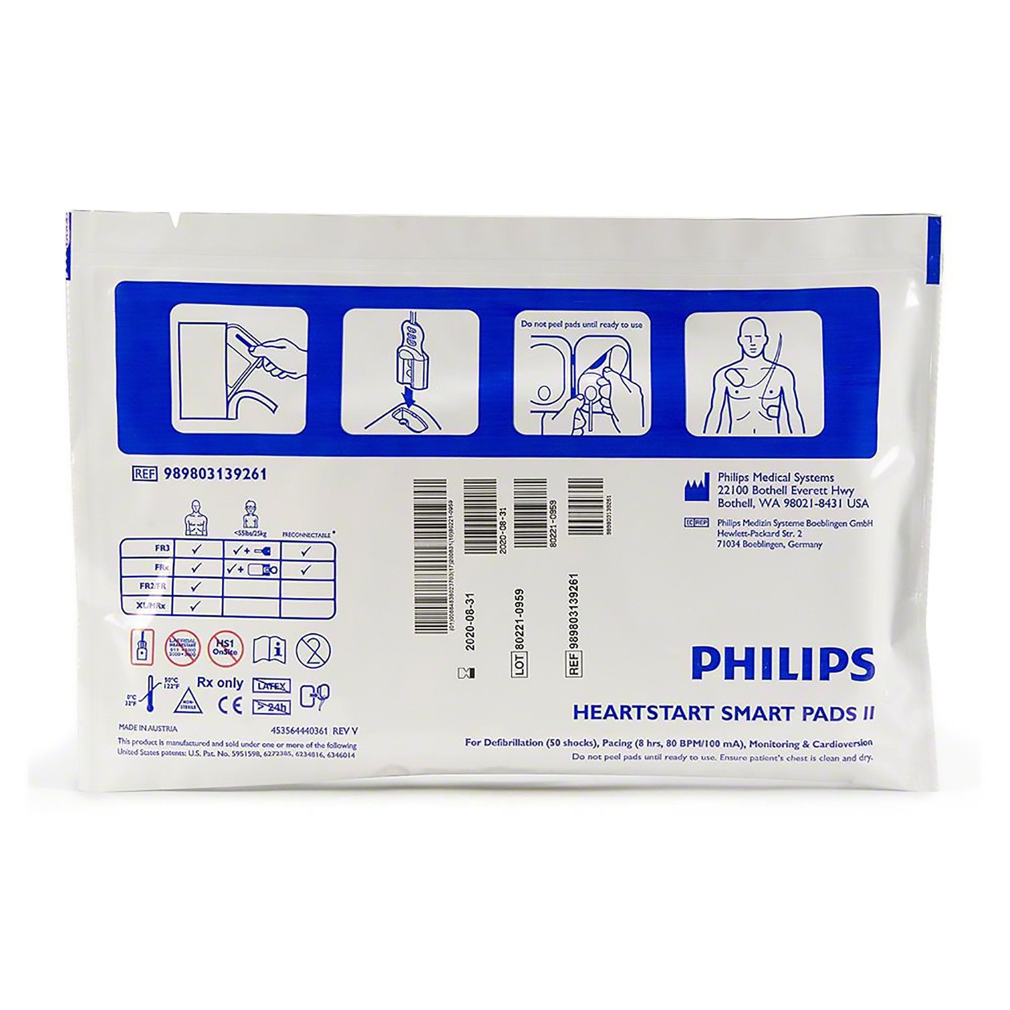 Defibrillator Electrode Pad Philips HeartStart Adult / Child