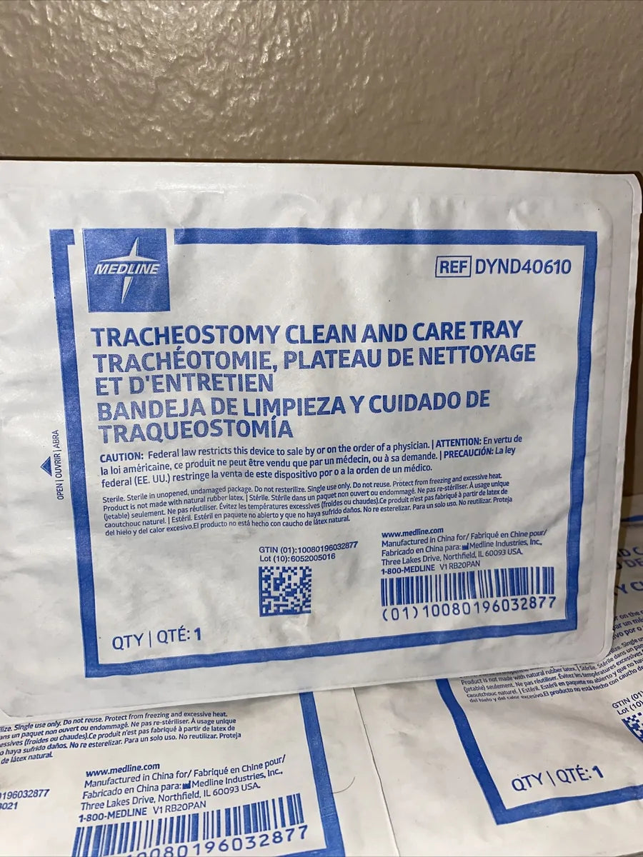 Medline Industries Tracheostomy Clean and Care Tray with Peroxide, Latex-free, Sterile